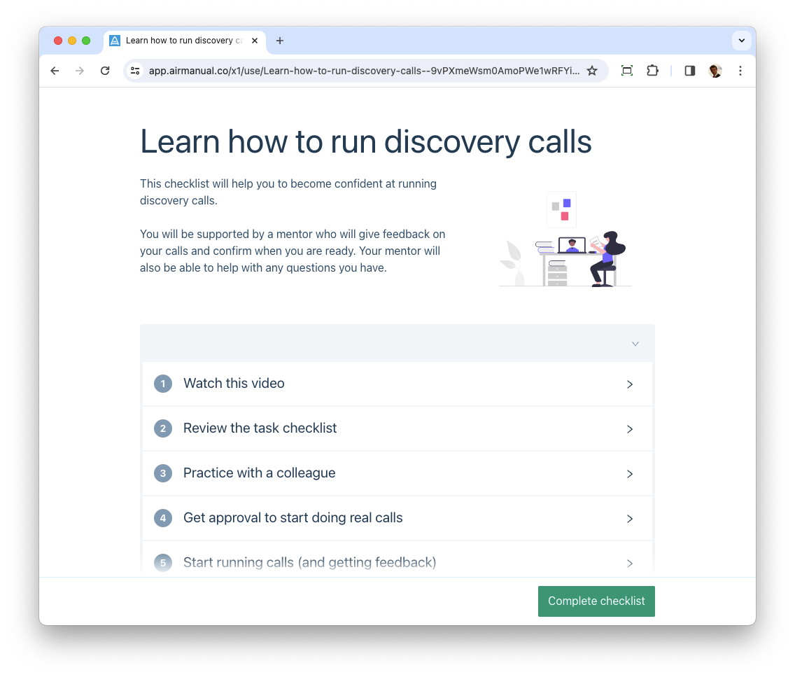 A checklist for learning how to run discovery calls